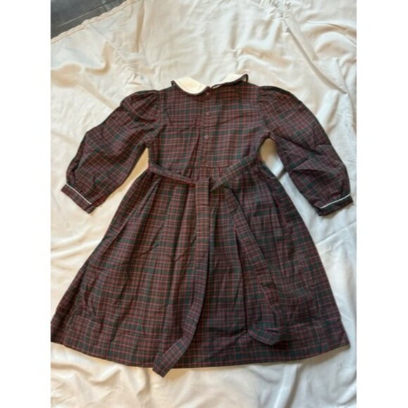 Vintage Sophie Dess Creations Paris 4T Plaid Dress Sash Back Embroidered Collar - Picture 3 of 5